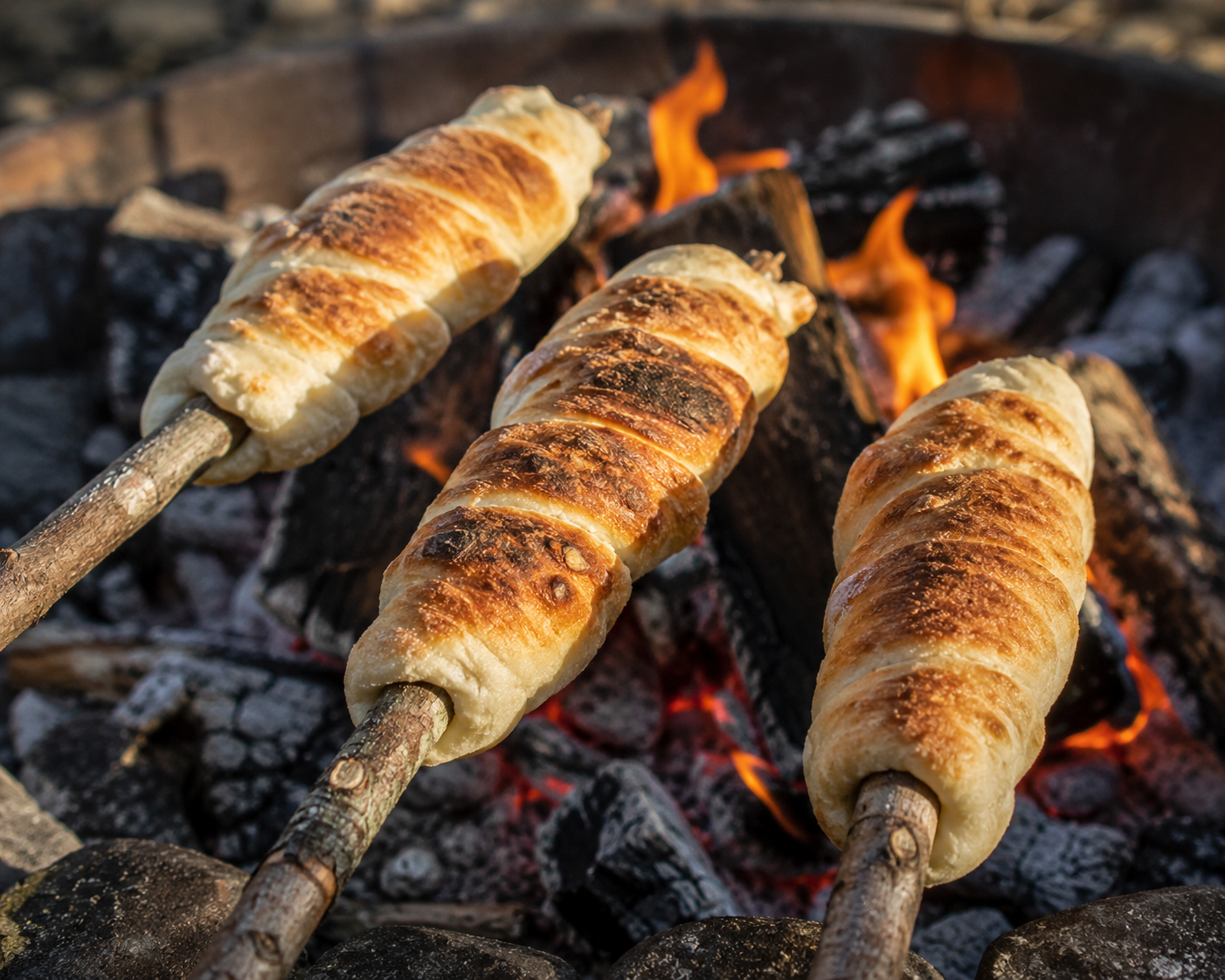 Fluffy campfire stick bread dough