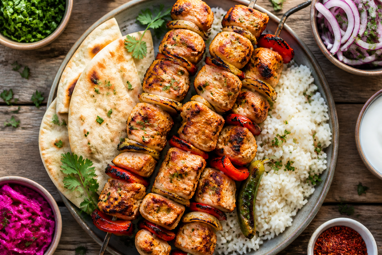 Kylling şiş kebap – tyrkiske grillspyd