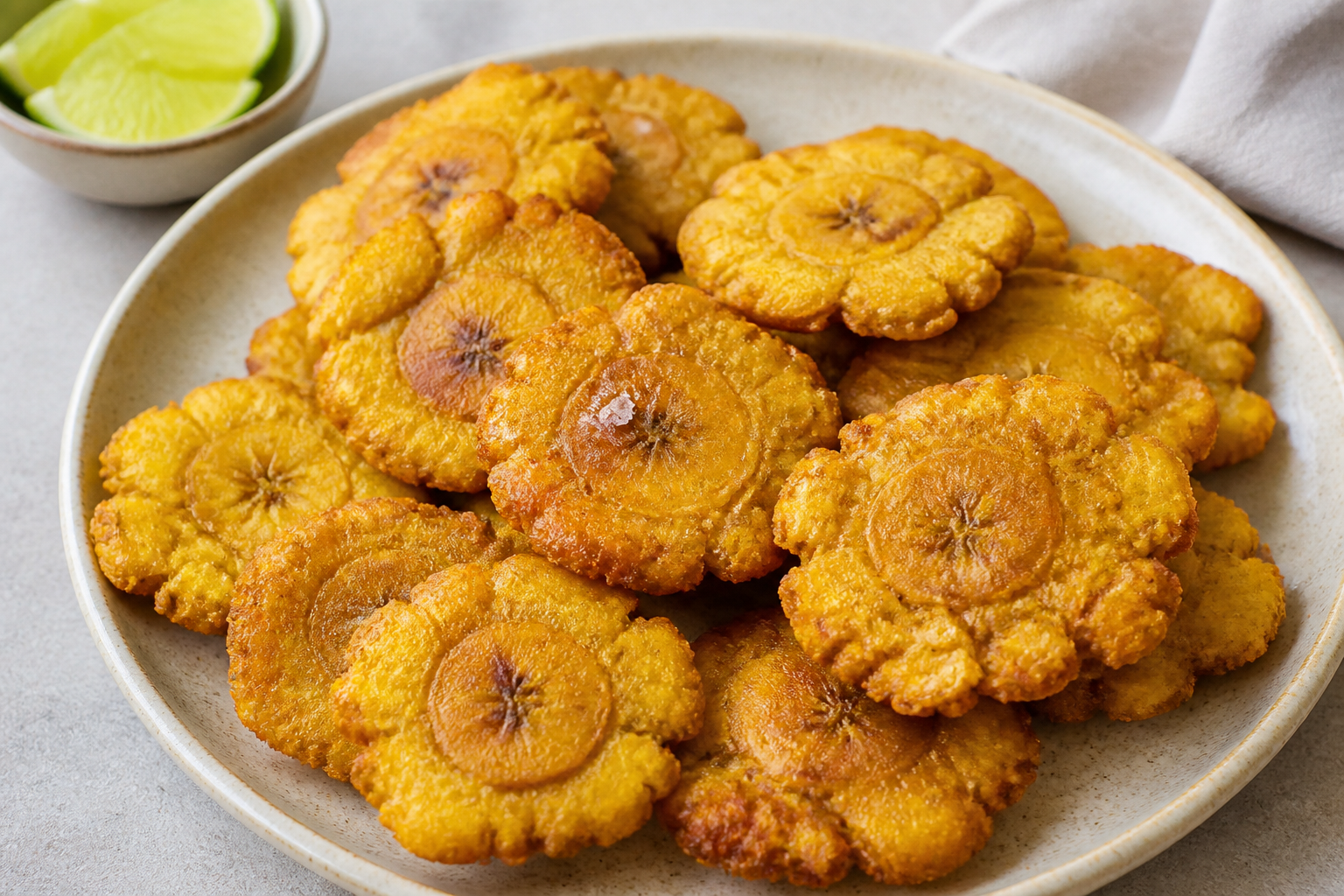 Tostones – cubanske dobbeltstegte plantains