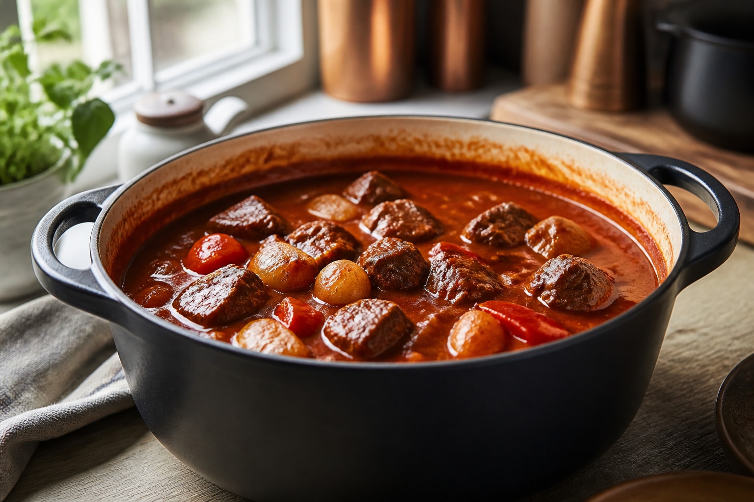 Classic goulash in a pot