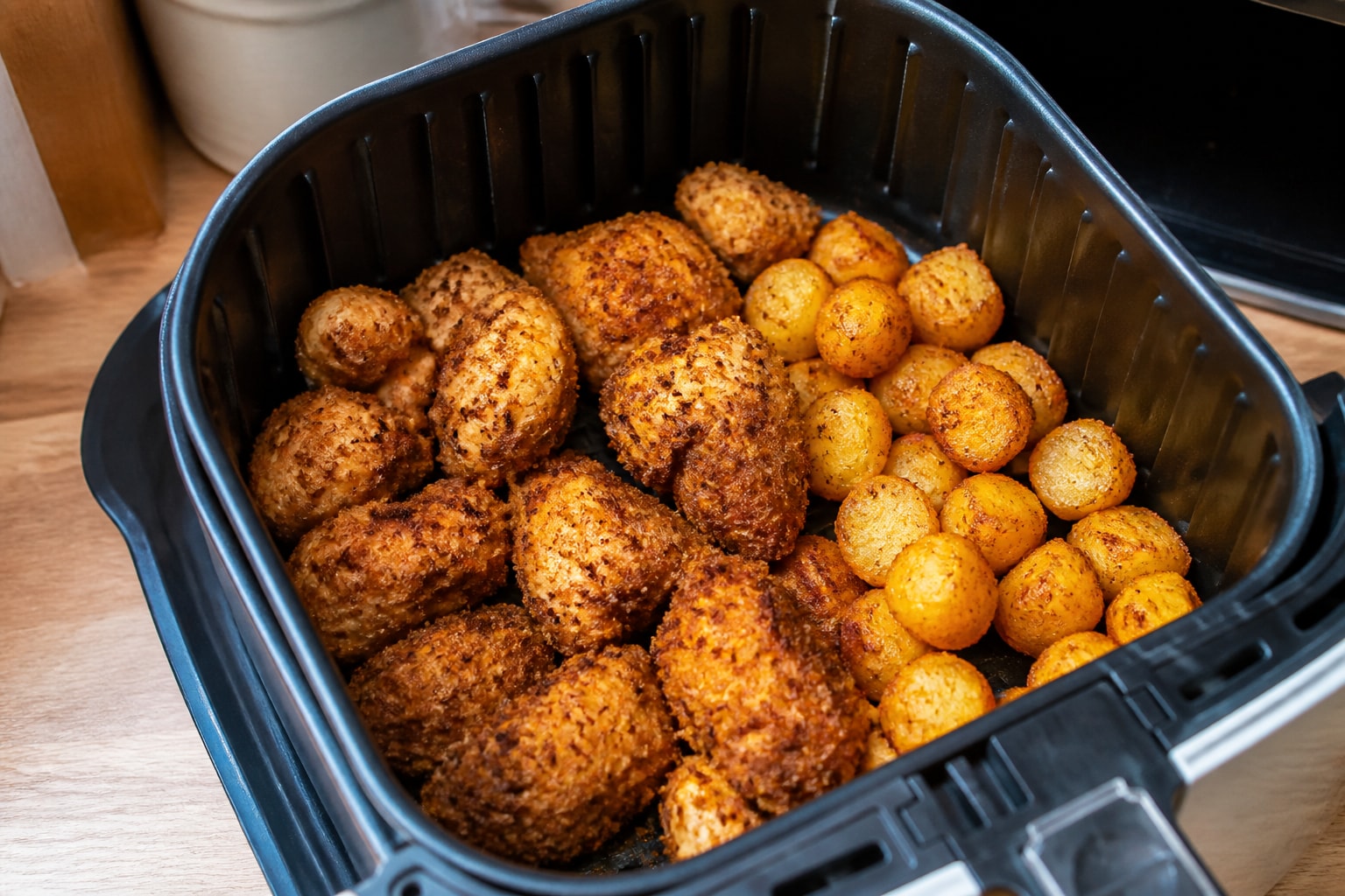 Airfryer chicken and potatoes