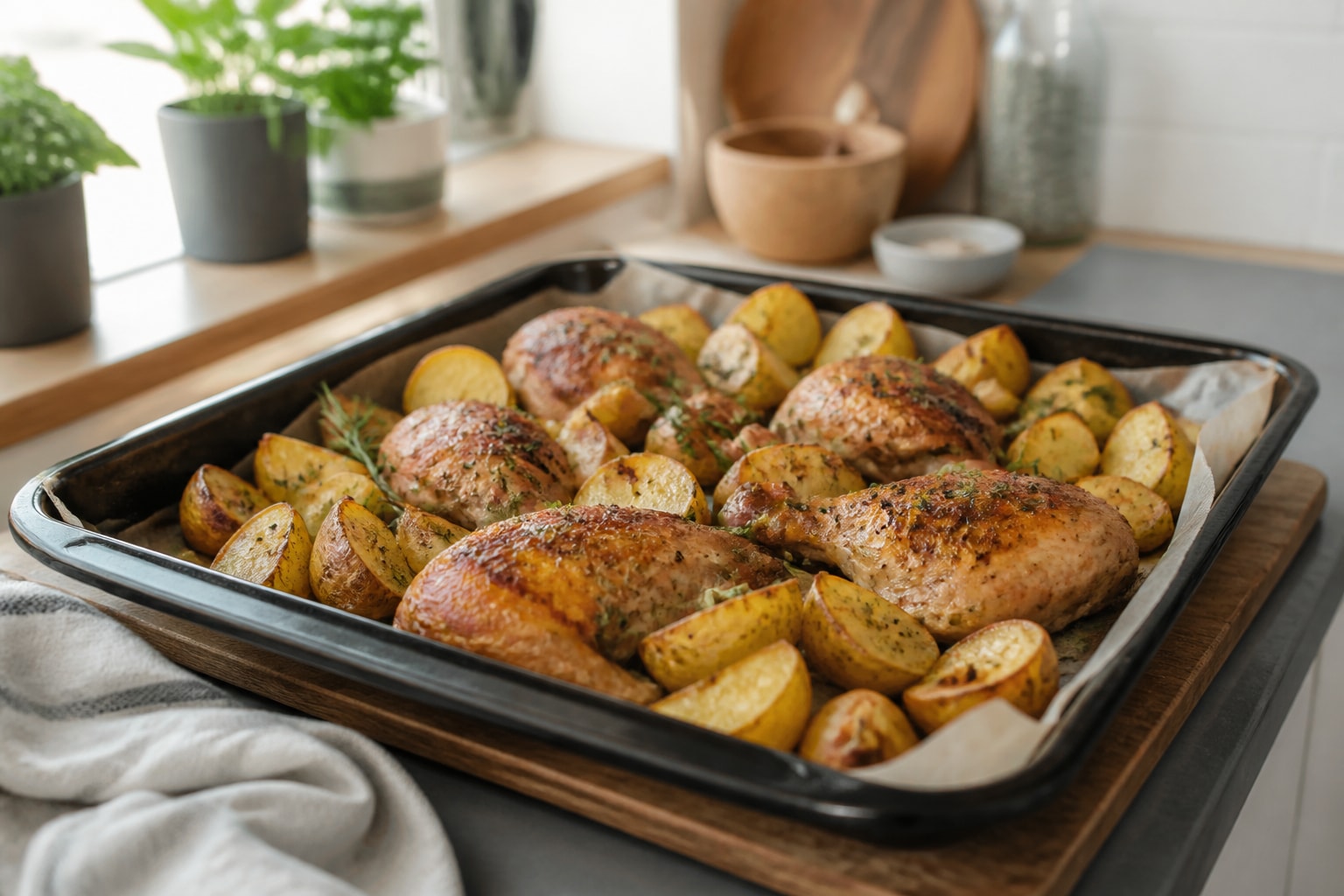 Oven chicken and potatoes