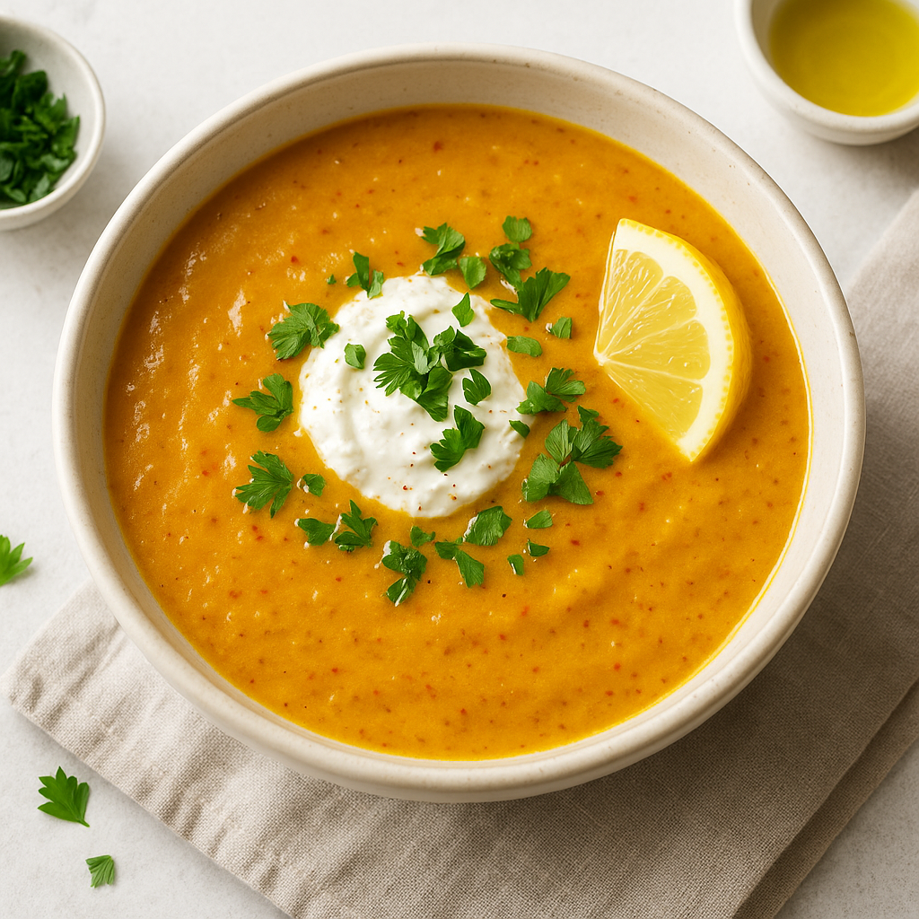 Egyptisk Linse- og Hvidløgssuppe (Shorbat Ads)