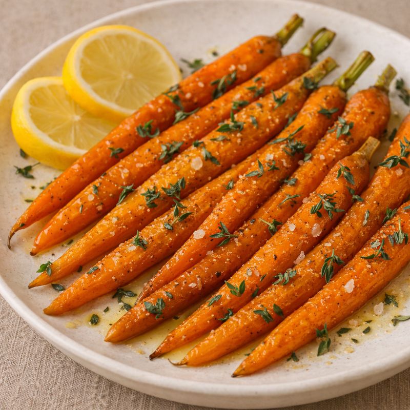 Honningbagte gulerødder med timian & citron