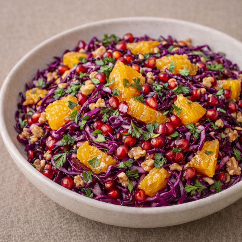 Rødkålssalat med granatæble