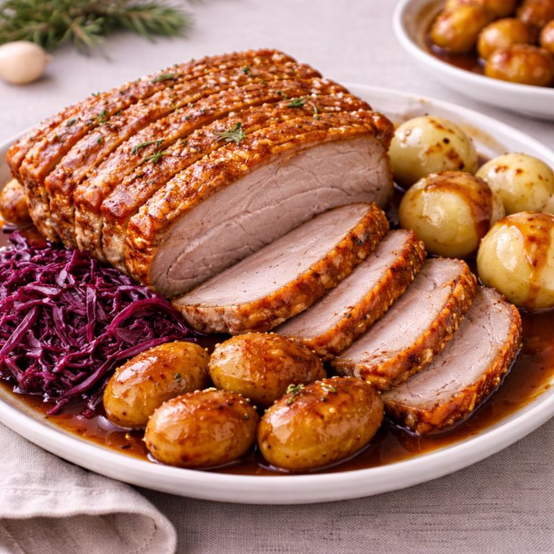 Flæskesteg med sprøde svær