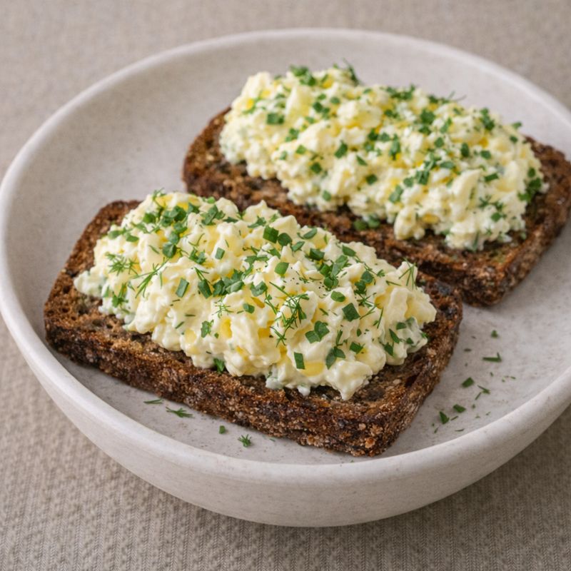 Nordisk æggesalat med sprødt rugbrød