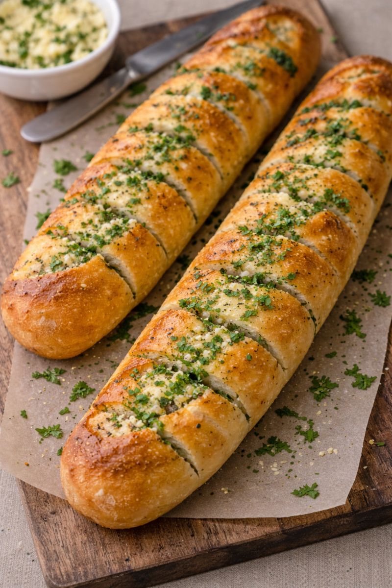 Hjemmelavet hvidløgsbaguette