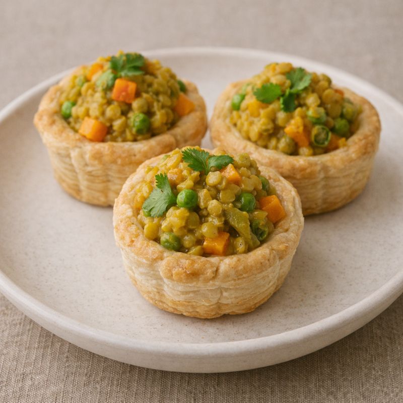 Tarteletter med linse-karryfyld