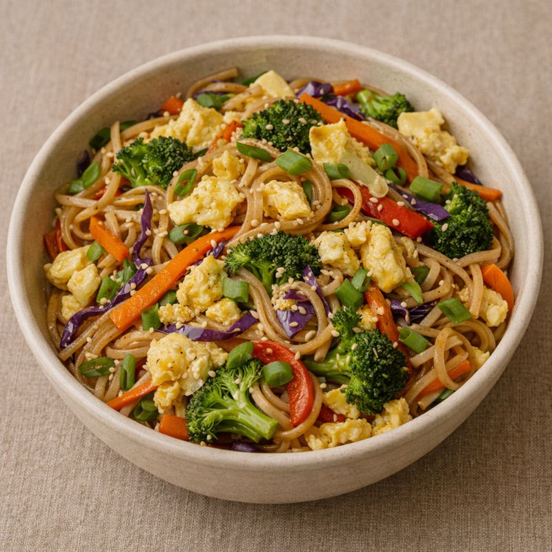 Nudelwok med Grøntsager & Æg