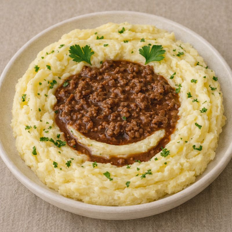 Millionbøf med kartoffelmos