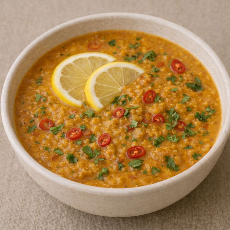 Linsesuppe med citron og chili