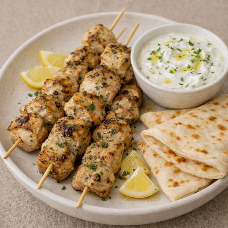 Kyllingespyd med græsk marinade