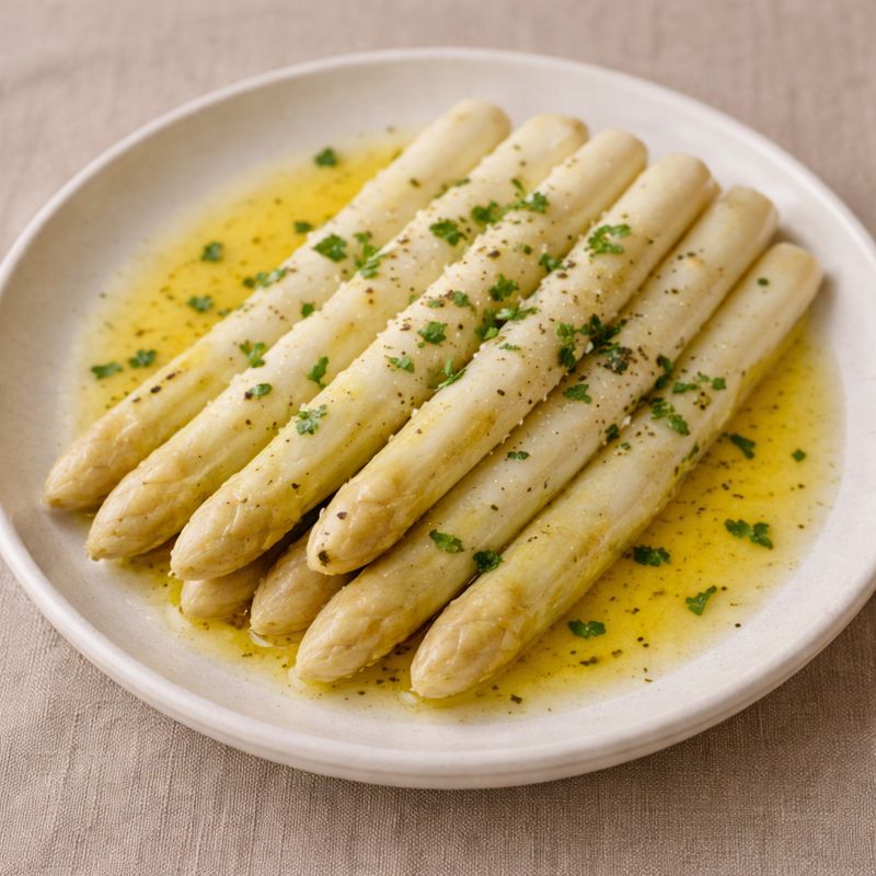 Hvide asparges med smørsovs