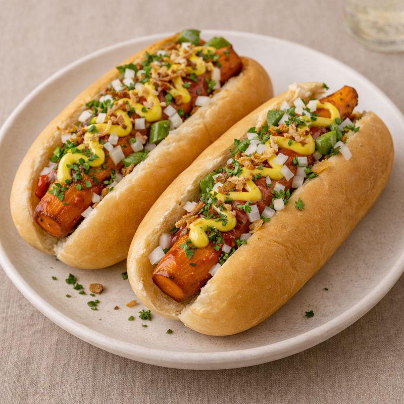 Hotdogs med gulerodspølser