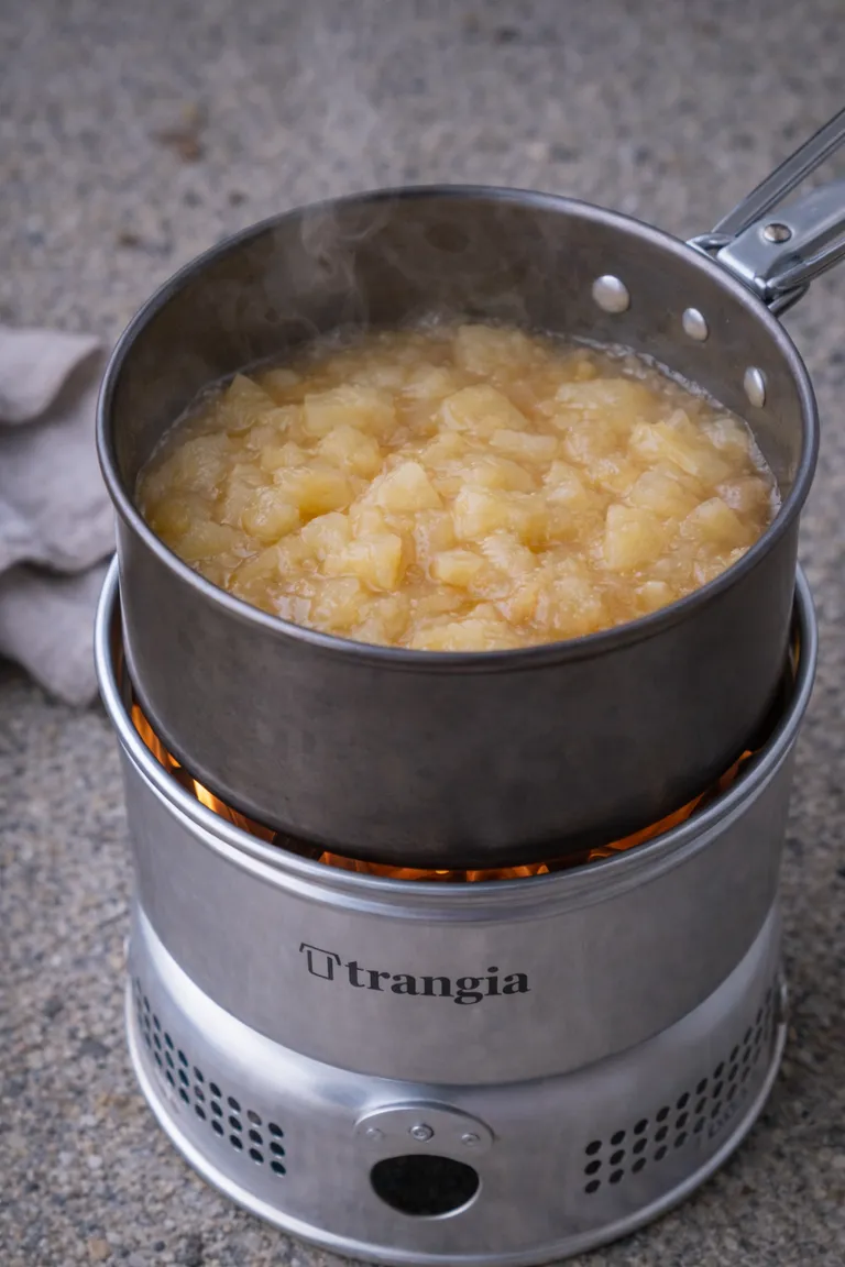 Apfelkompott auf dem Trangia