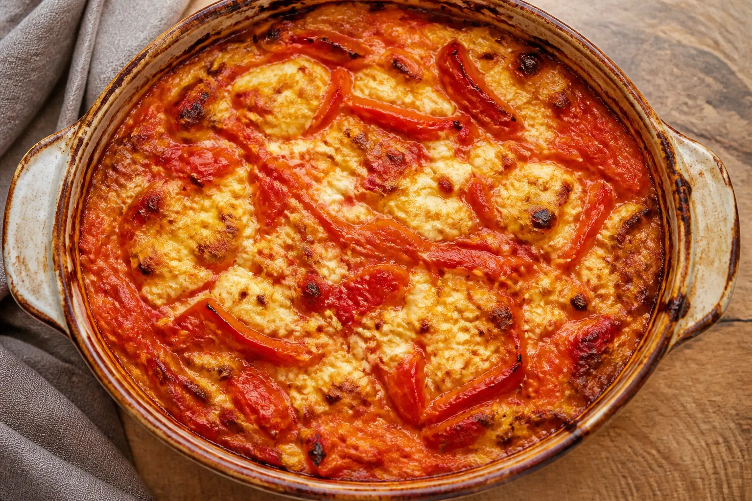 Fërgesë – albanische Paprika mit Käse