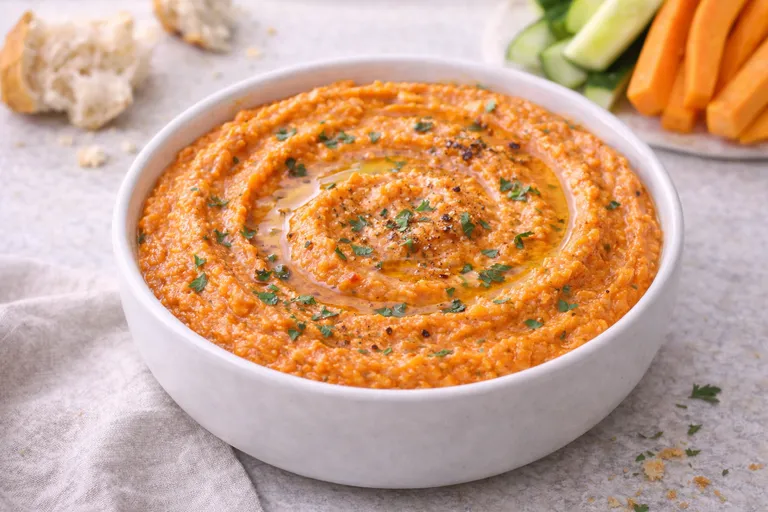 Bagt peberfrugt hummus