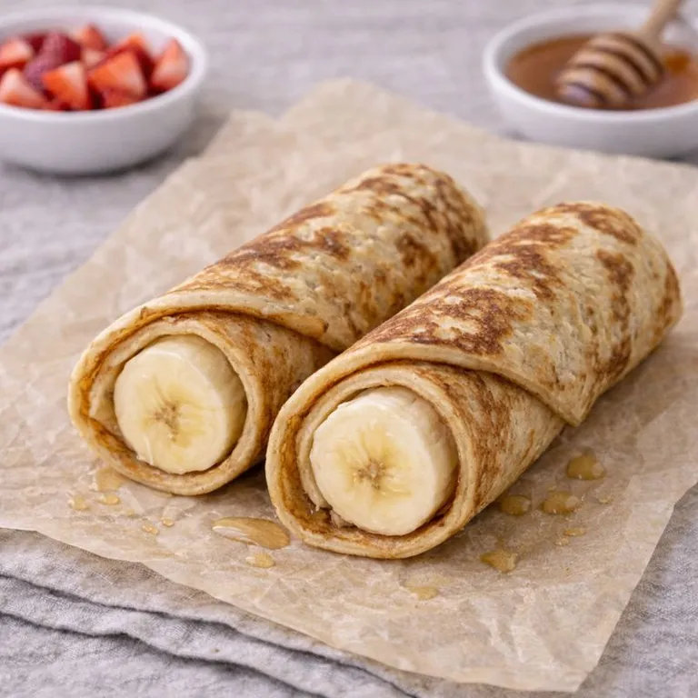 Bananpandekage-wrap til morgenmad