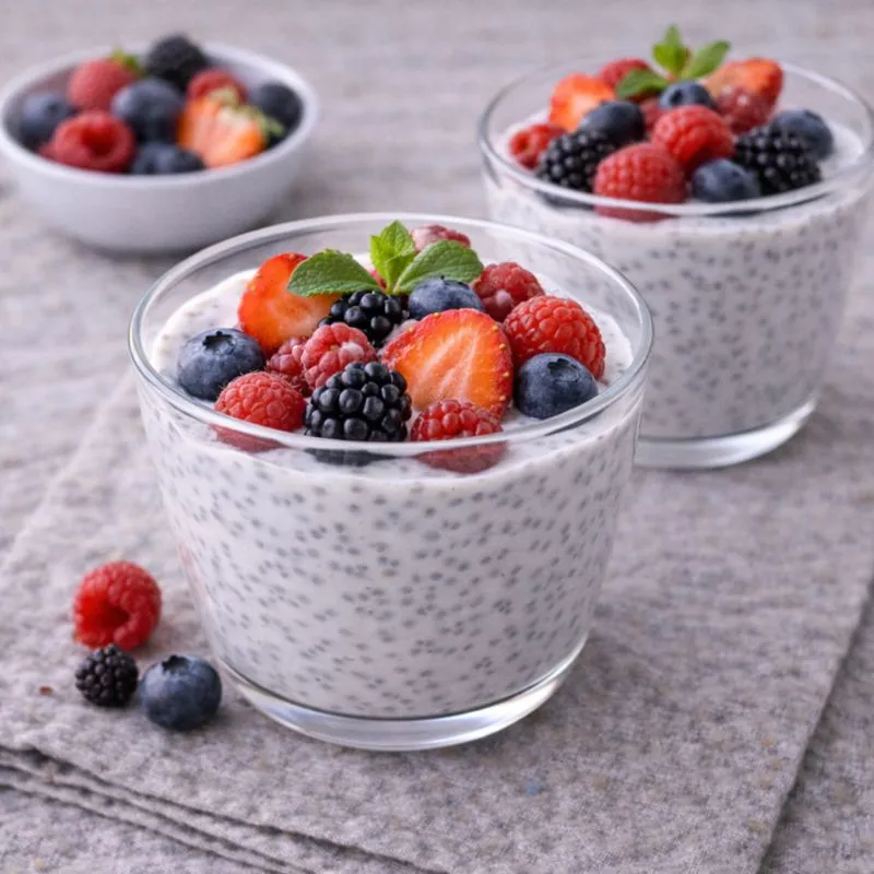 Chiapudding med bær