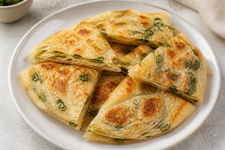 Frühlingszwiebel-Pfannkuchen