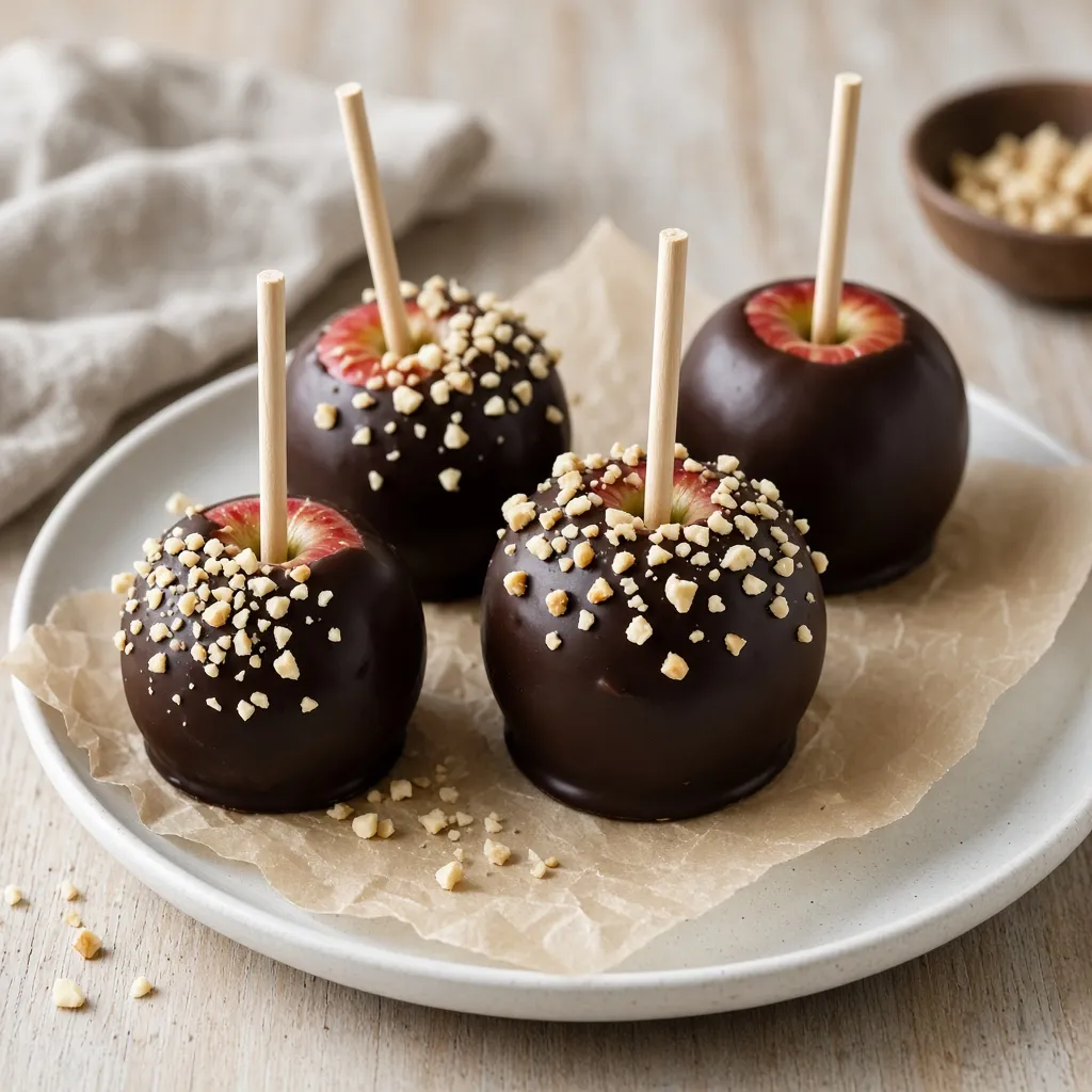 Chokoladedyppede Halloween-æbler