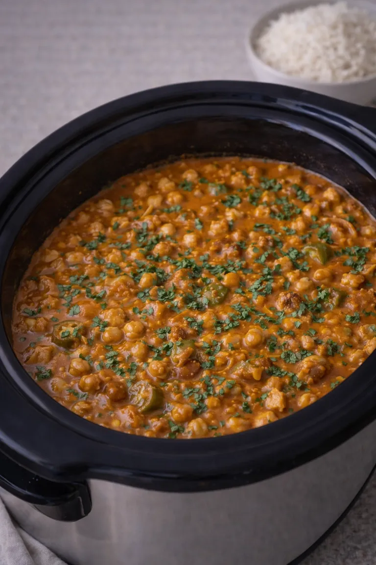 Cremiges vegetarisches Butter Chicken mit Kichererbsen