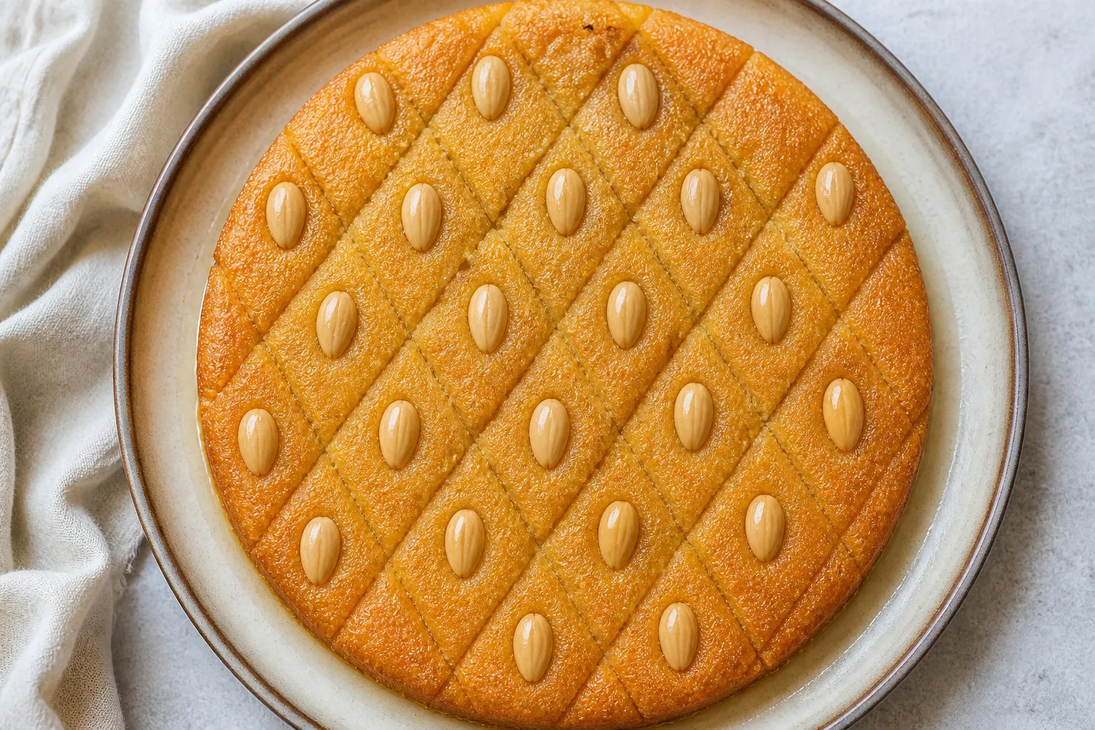 Basbousa – egyptisk semuljekake med sirup