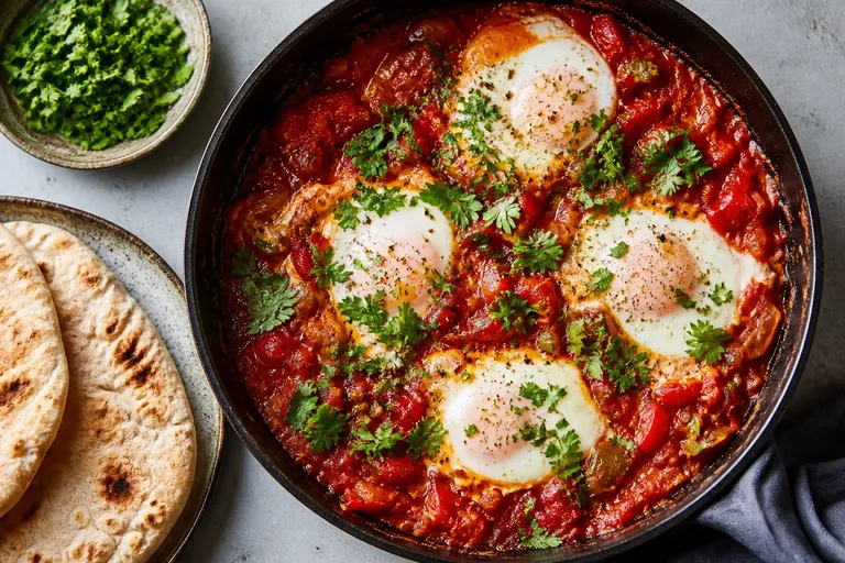 Shakshuka – egg i krydret tomatsaus