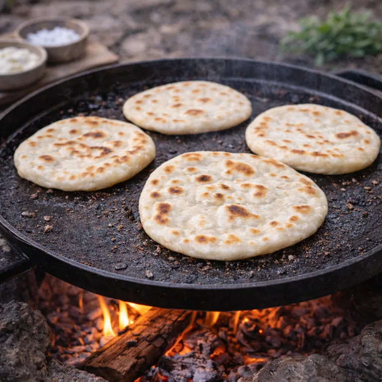 Fladenbrot auf der Grillplatte