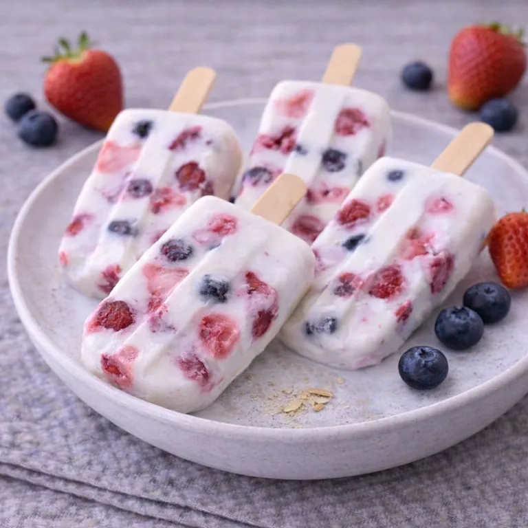 Frosne skyr-ispinde med bær
