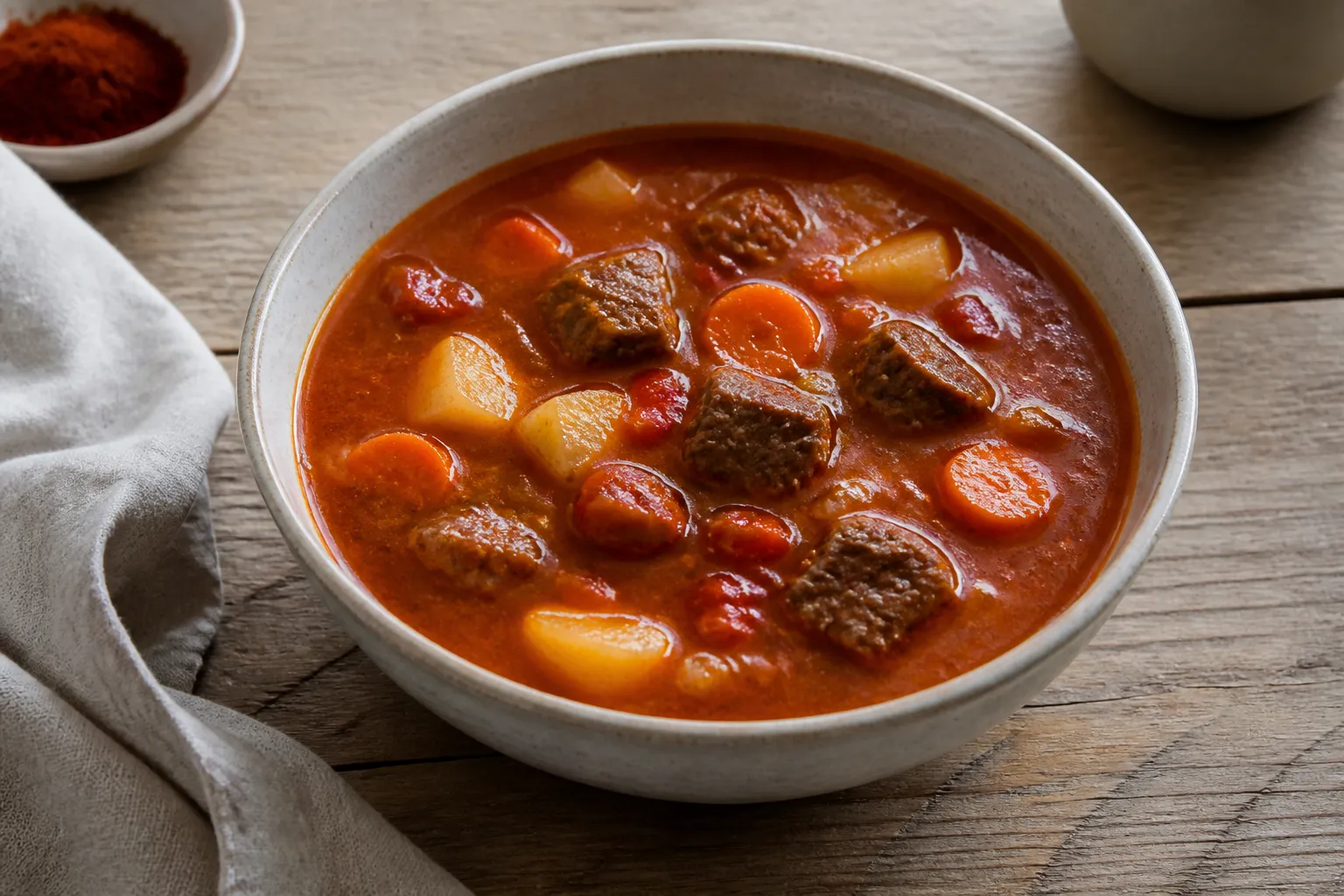 Gulyásleves – ungarsk paprika-oksesuppe