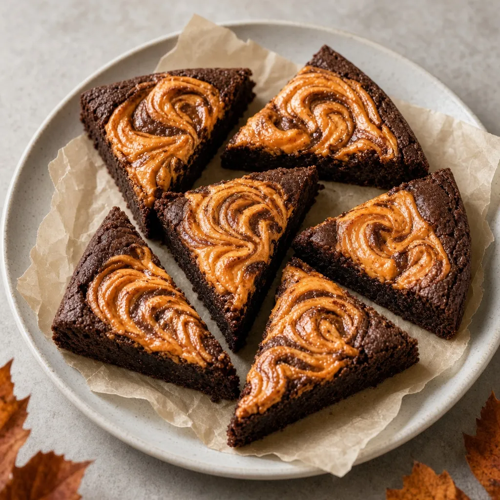 Halloween brownies with orange cream cheese