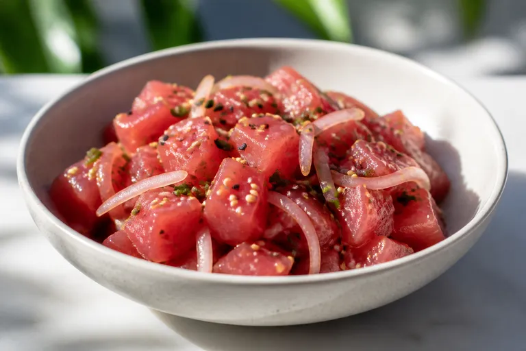 Ahi poke – lokal Hawaii råtunsalat