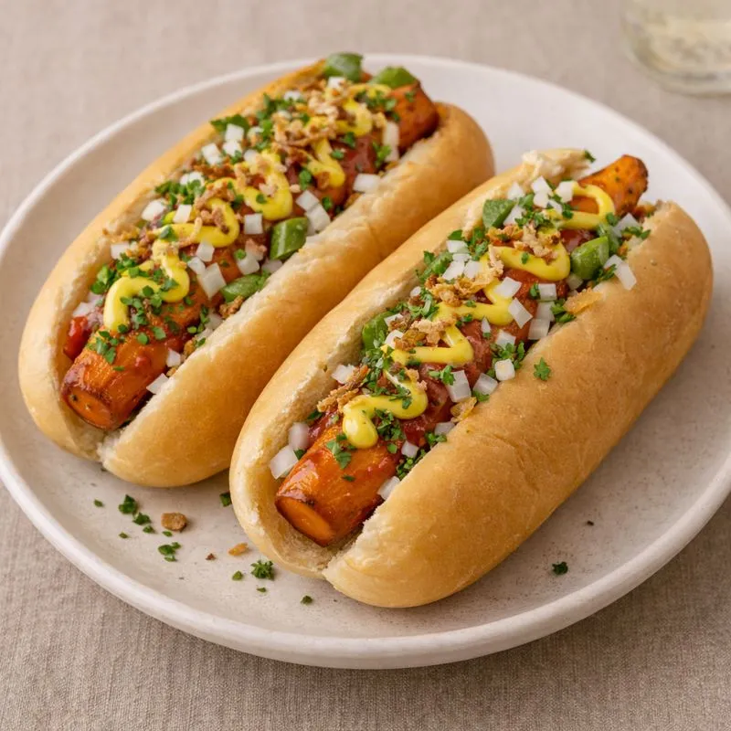 Hotdogs med gulerodspølser | Nordmad