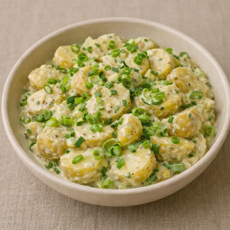 Potato salad with scallions
