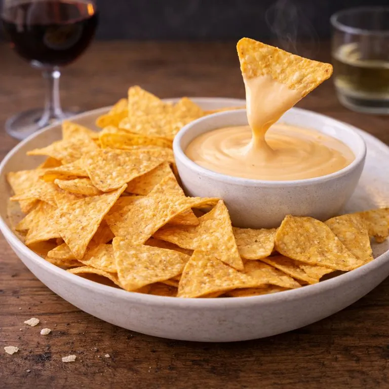 Nachos med varm ostedipp