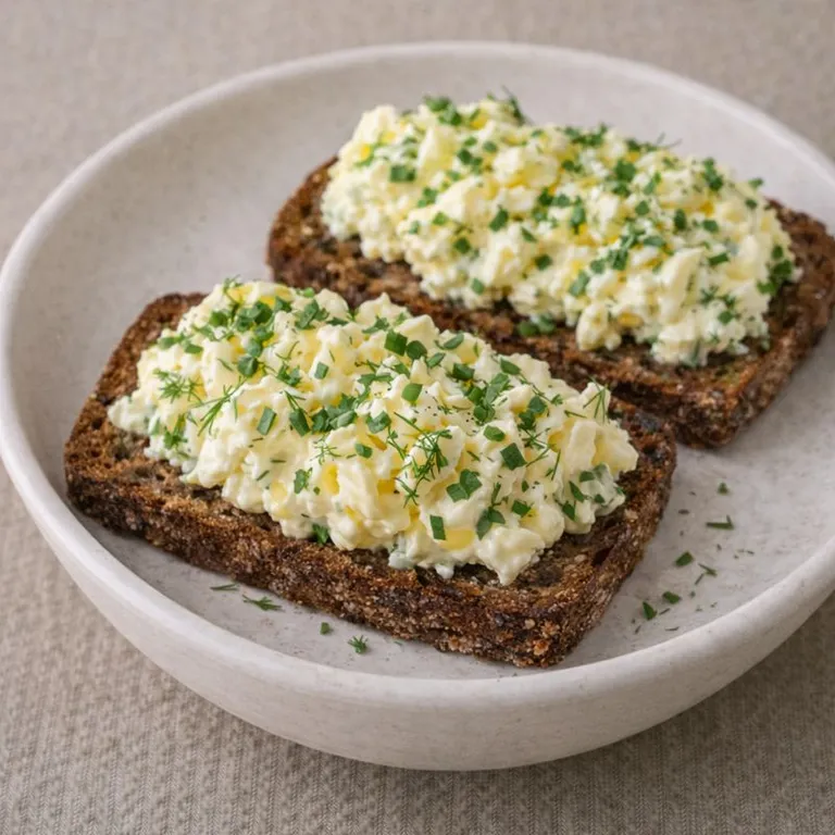 Nordic egg salad with crispy rye bread