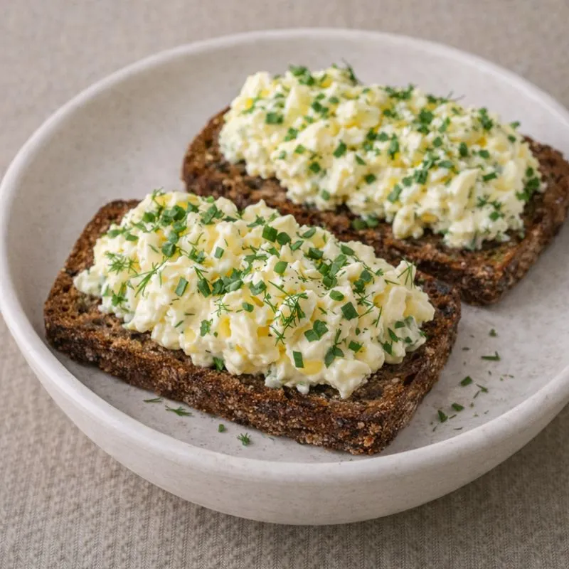 Nordisk æggesalat med sprødt rugbrød – frisk og cremet