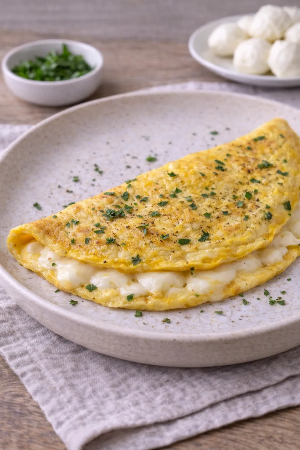 Omelet med mozzarella