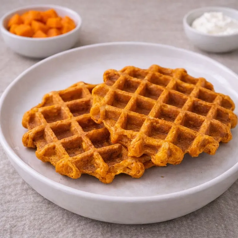 Orange sødkartoffelvafler