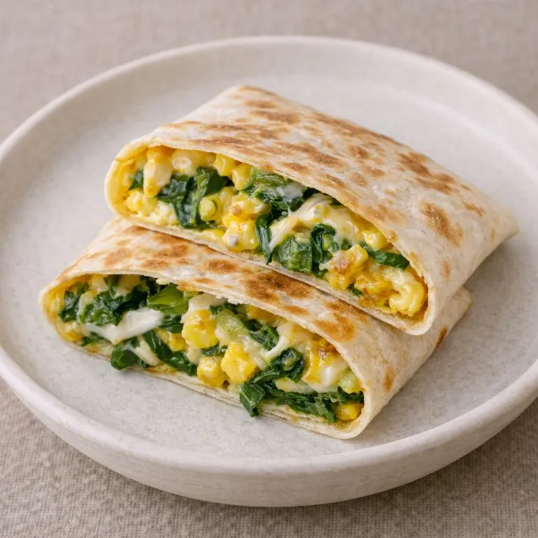 Osttortilla med spenat och ägg