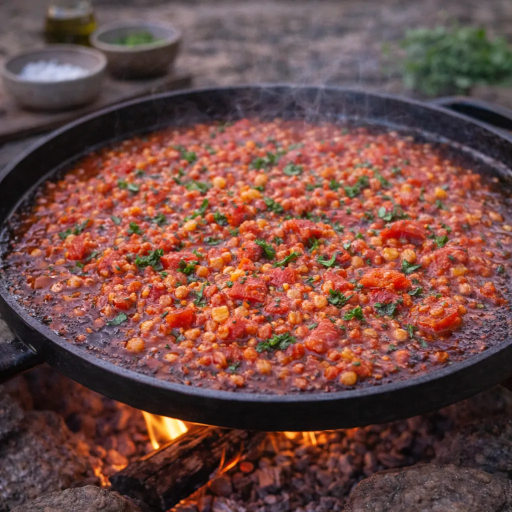 Camping-Linsen-Tomaten-Topf