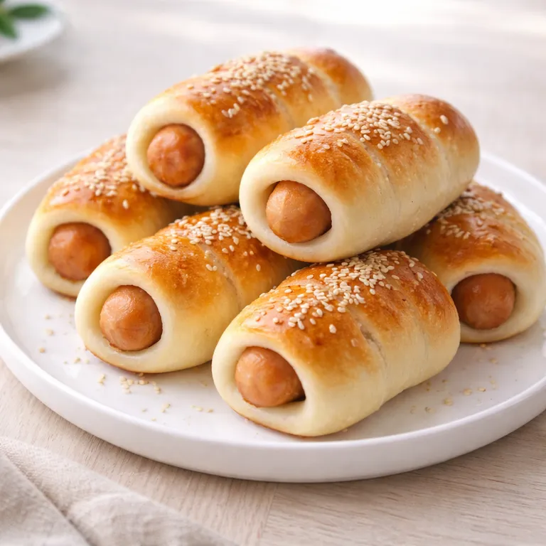 Pølsehorn med kyllingepølser