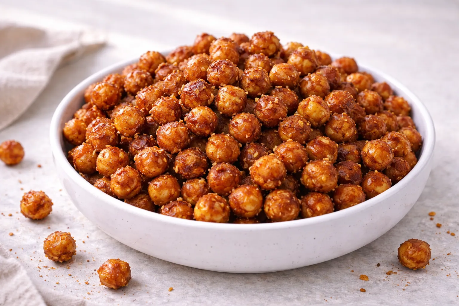 Ristede sprø kikerter med BBQ i airfryer