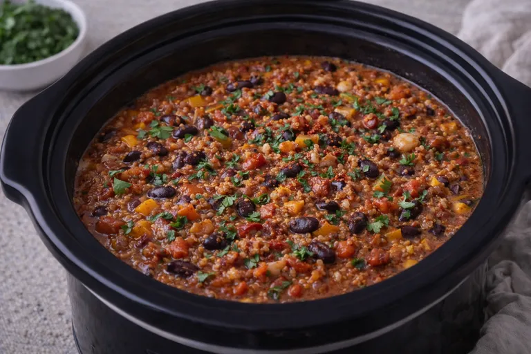 Vegetarisches Quinoa-Chili aus dem Slow Cooker