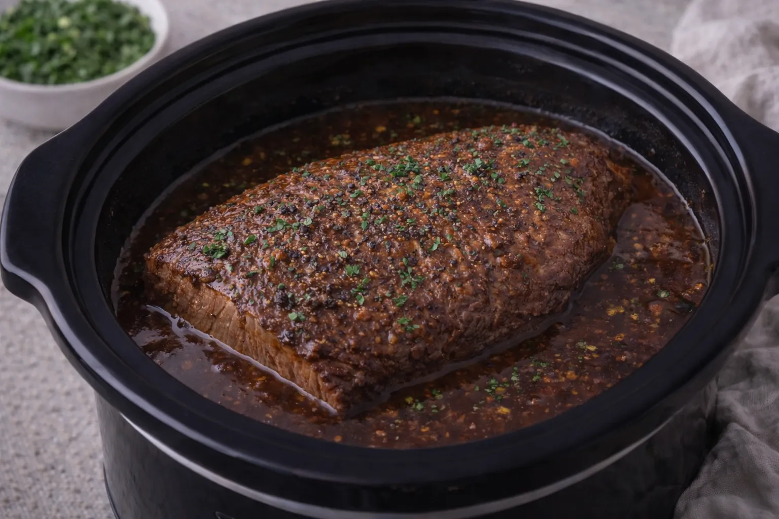Zarte Rinderbrustspitze aus dem Slow Cooker