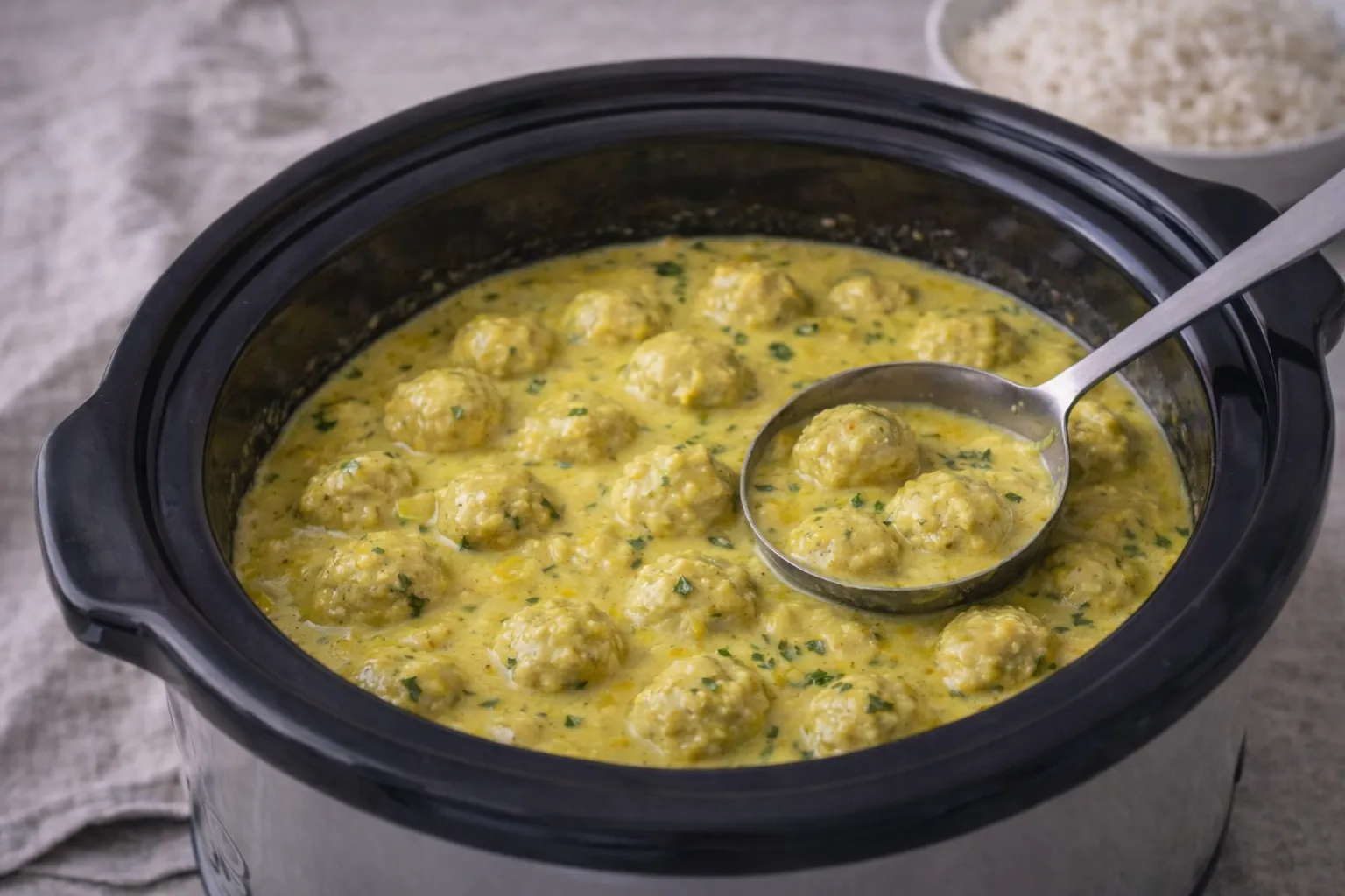 Slowcooker boller i karri