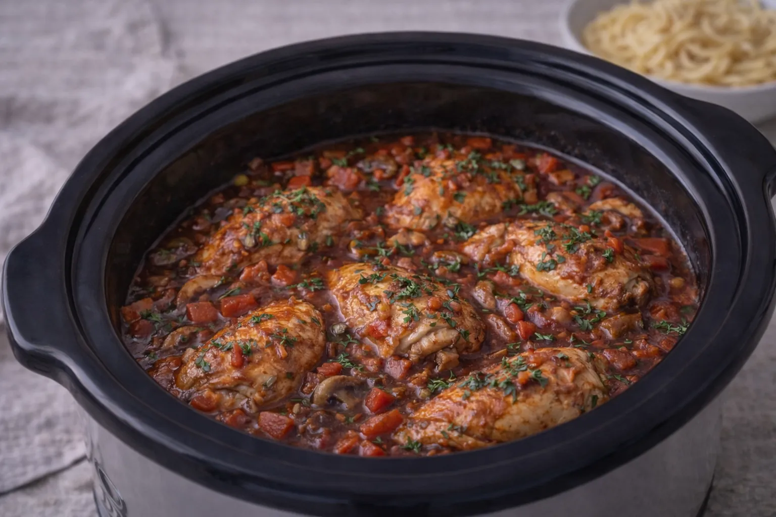 Hähnchen Cacciatore aus dem Slow Cooker