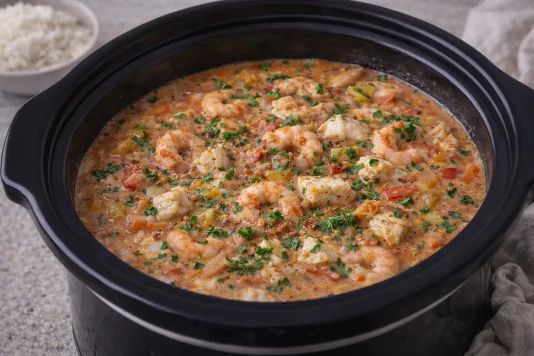 Meeresfrüchte-Eintopf im Cajun-Stil aus dem Slow Cooker